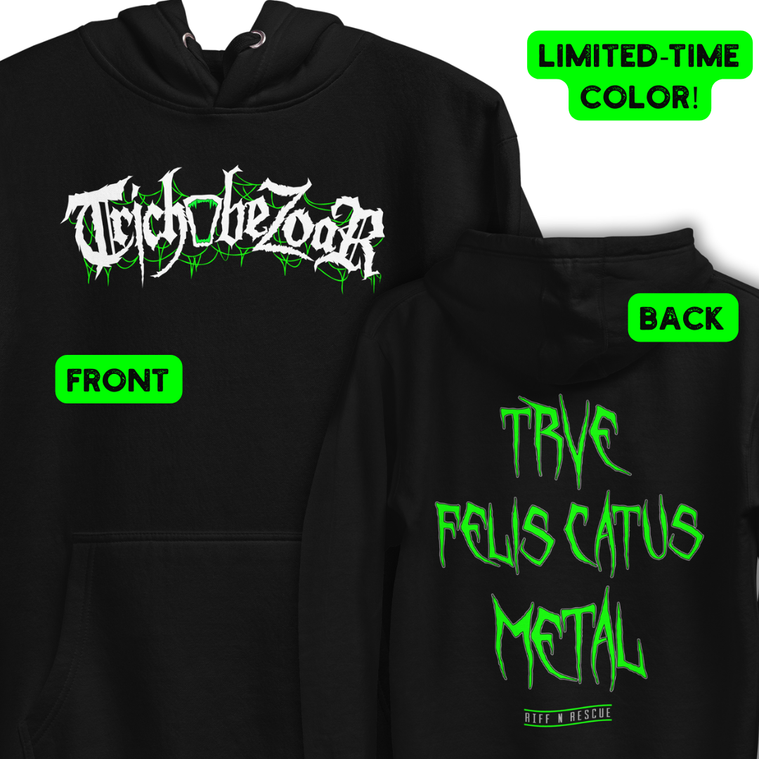 Trichobezoar AKA Hairball Green (Limited Edition Color) Unisex Hoodie (Front and Back)