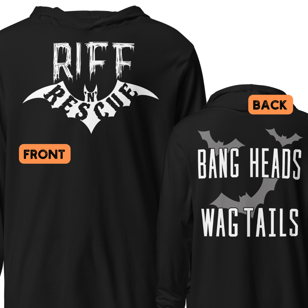 Riff Bat Hooded long-sleeve tee (Front and Back)