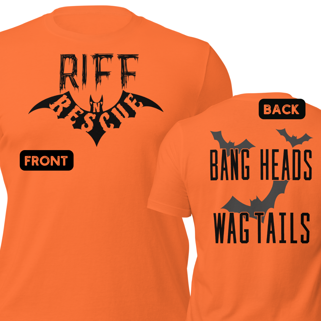 Riff Bat Black Unisex t-shirt (Front and Back)