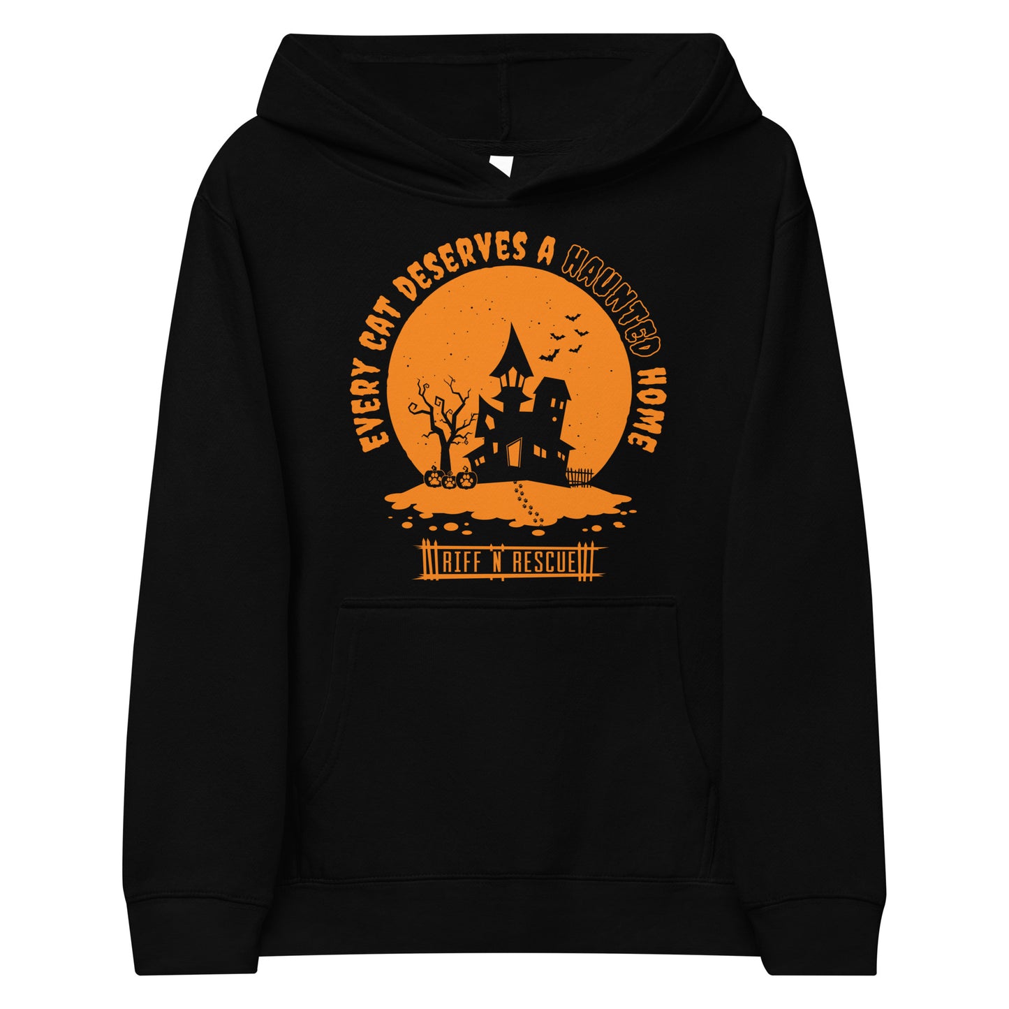 Haunted Cat Home Kids fleece hoodie