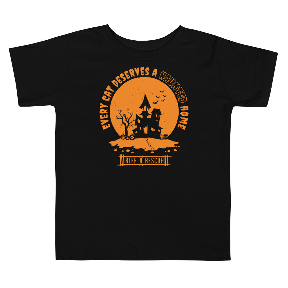 Haunted Cat Home Toddler Short Sleeve Tee