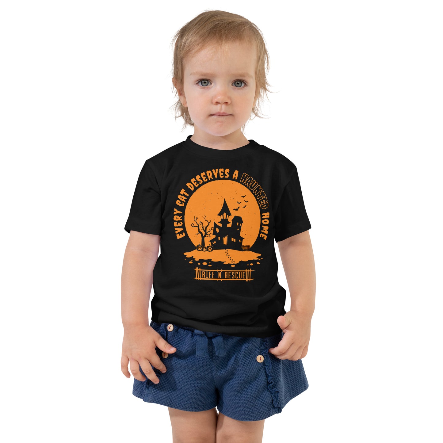 Haunted Cat Home Toddler Short Sleeve Tee