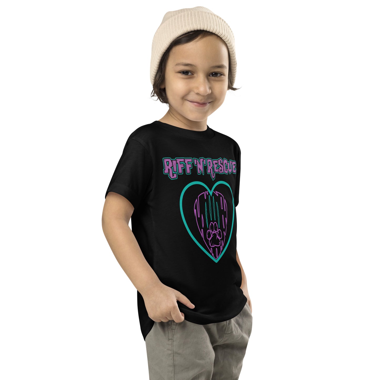 Hearts and Paws Cat Toddler Short Sleeve Tee