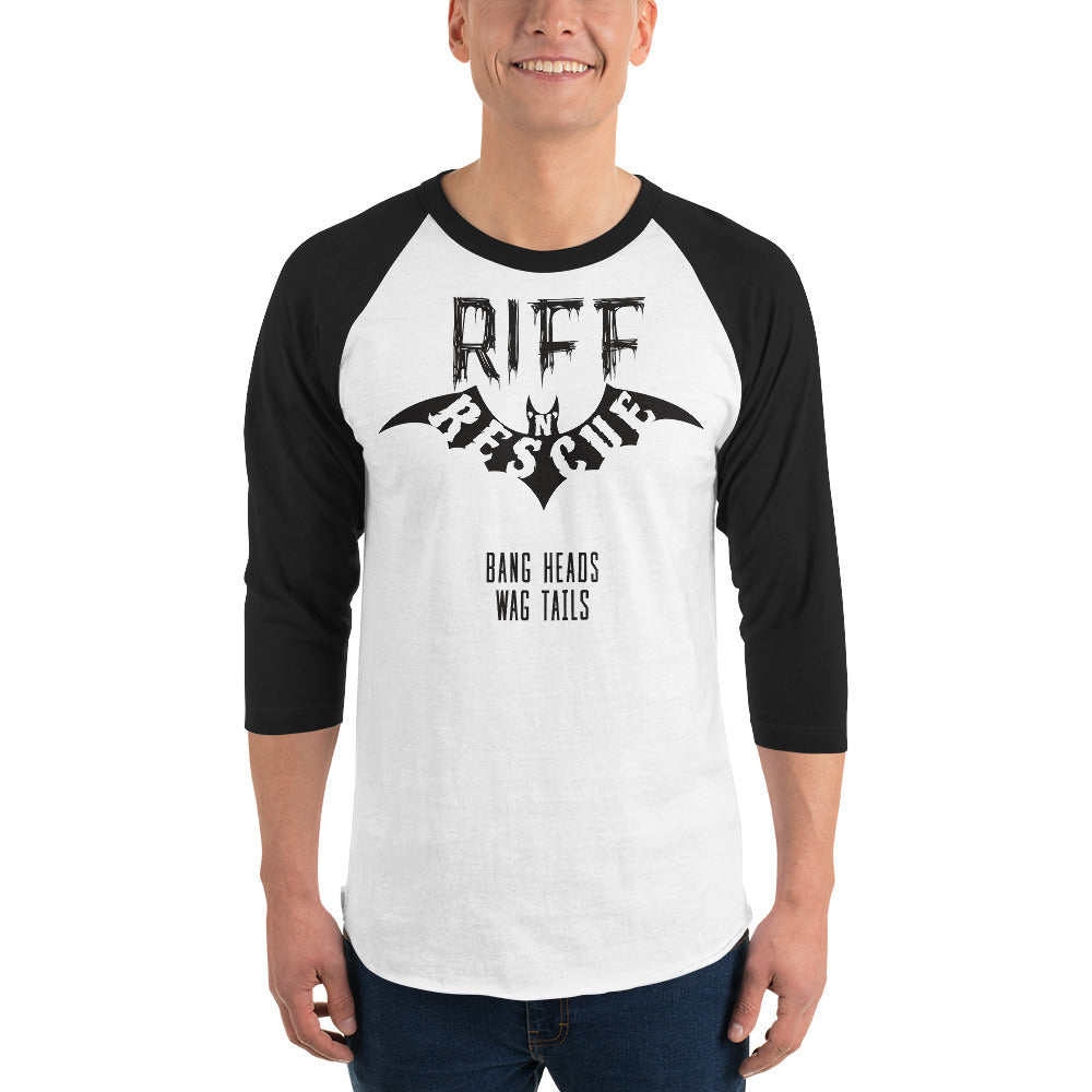 Riff Bat Black 3/4 sleeve raglan shirt