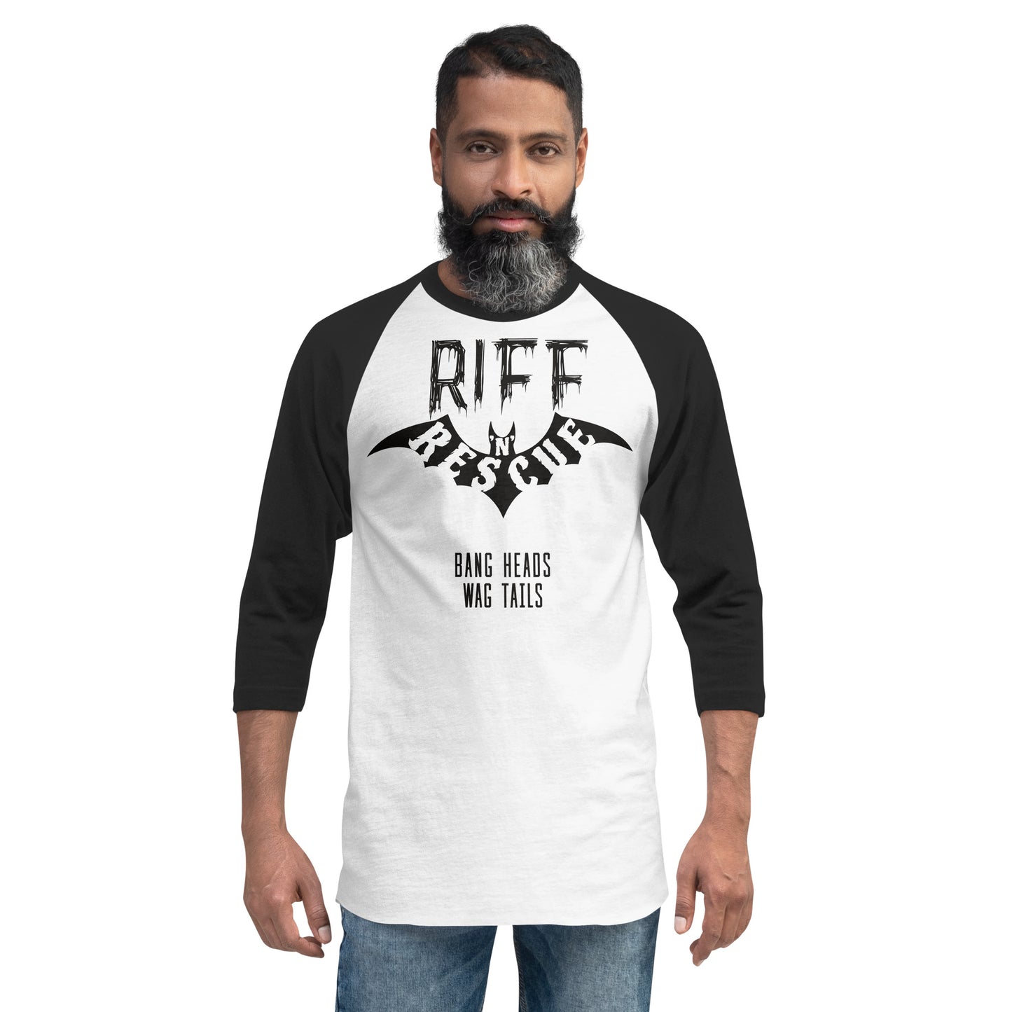 Riff Bat Black 3/4 sleeve raglan shirt