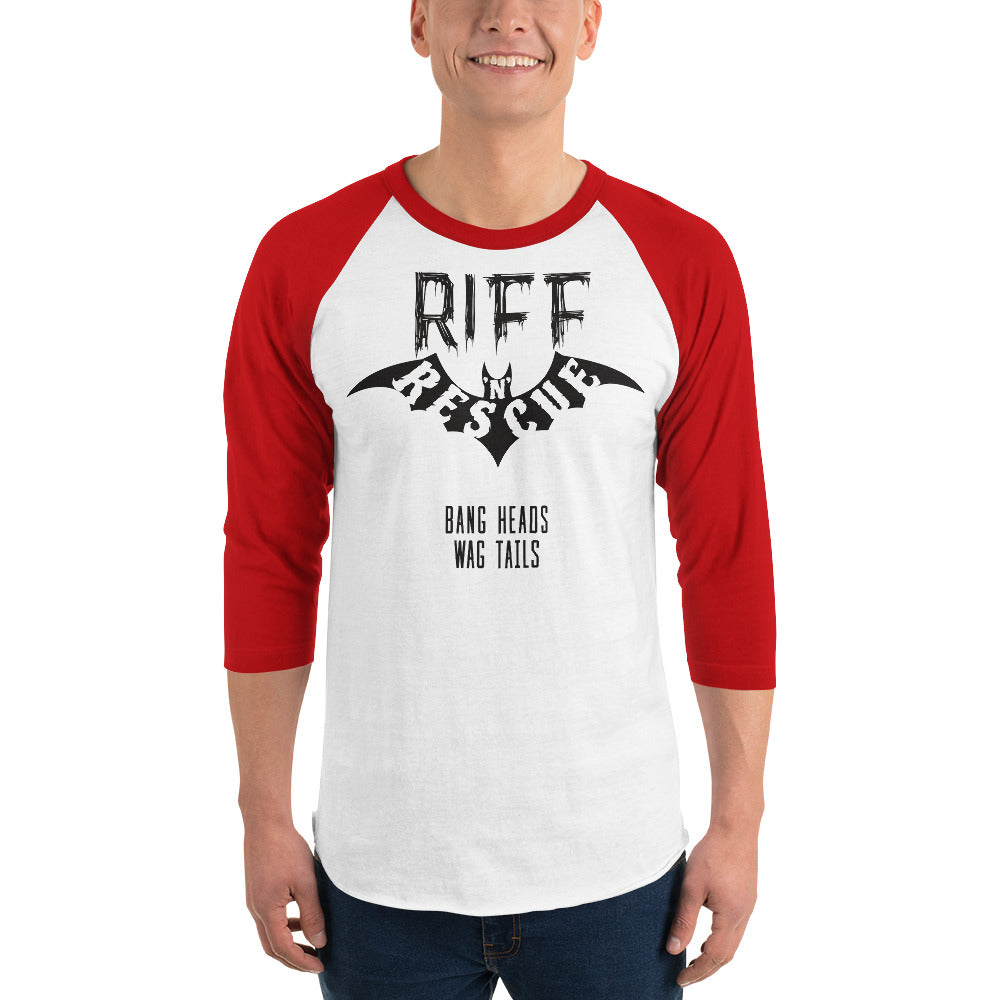Riff Bat Black 3/4 sleeve raglan shirt