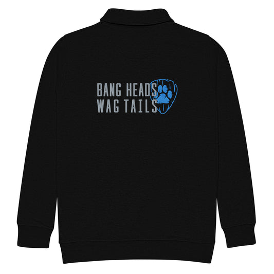 Bang Heads/Wag Tails Embroidered 1/4 Zip pullover (BLUE)