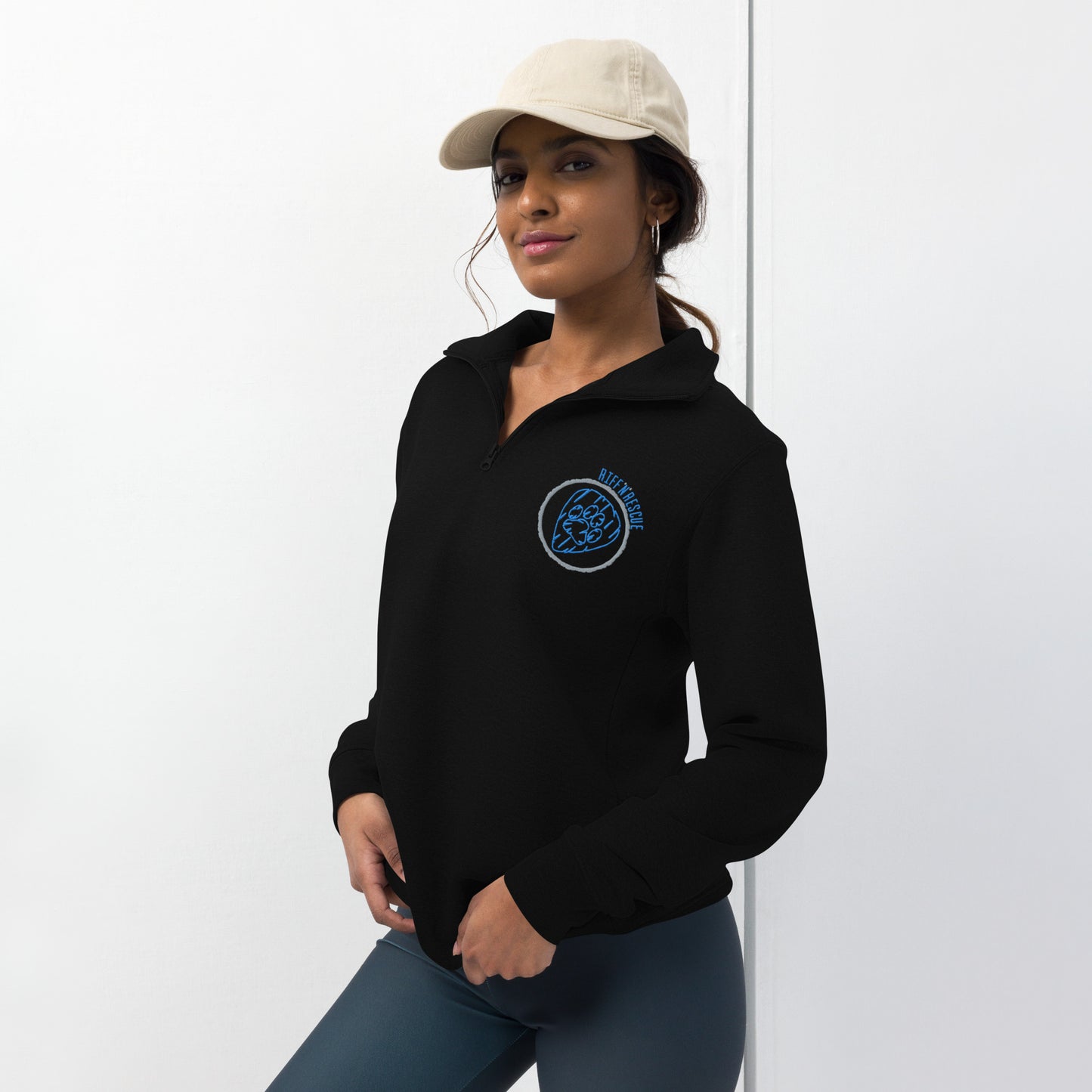 Bang Heads/Wag Tails Embroidered 1/4 Zip pullover (BLUE)