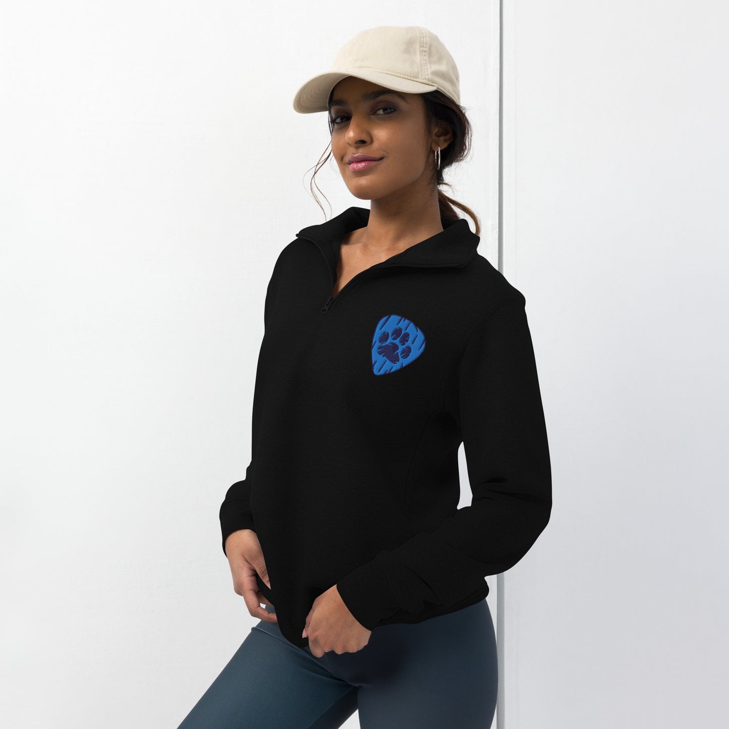 Weiner (guitar) Pick Embroidered 1/4 Zip Pullover (BLUE)