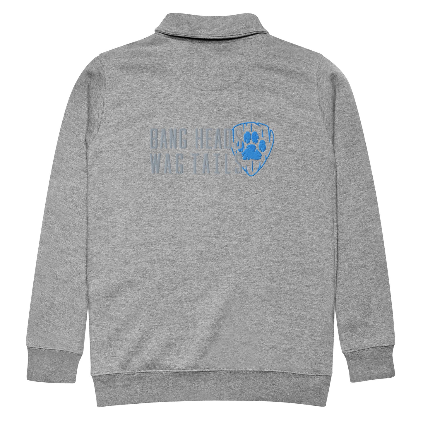 Bang Heads/Wag Tails Embroidered 1/4 Zip pullover (BLUE)