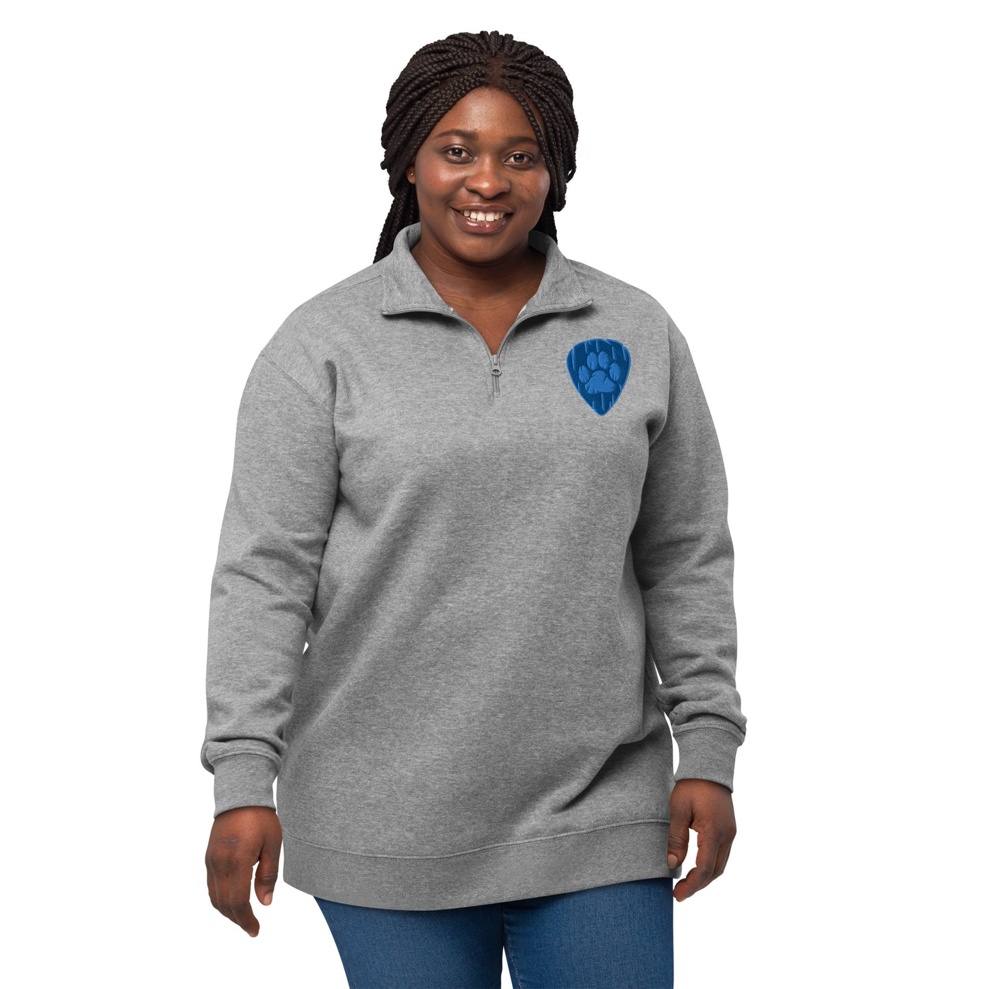 Weiner (guitar) Pick Embroidered 1/4 zip pullover (GRAY)