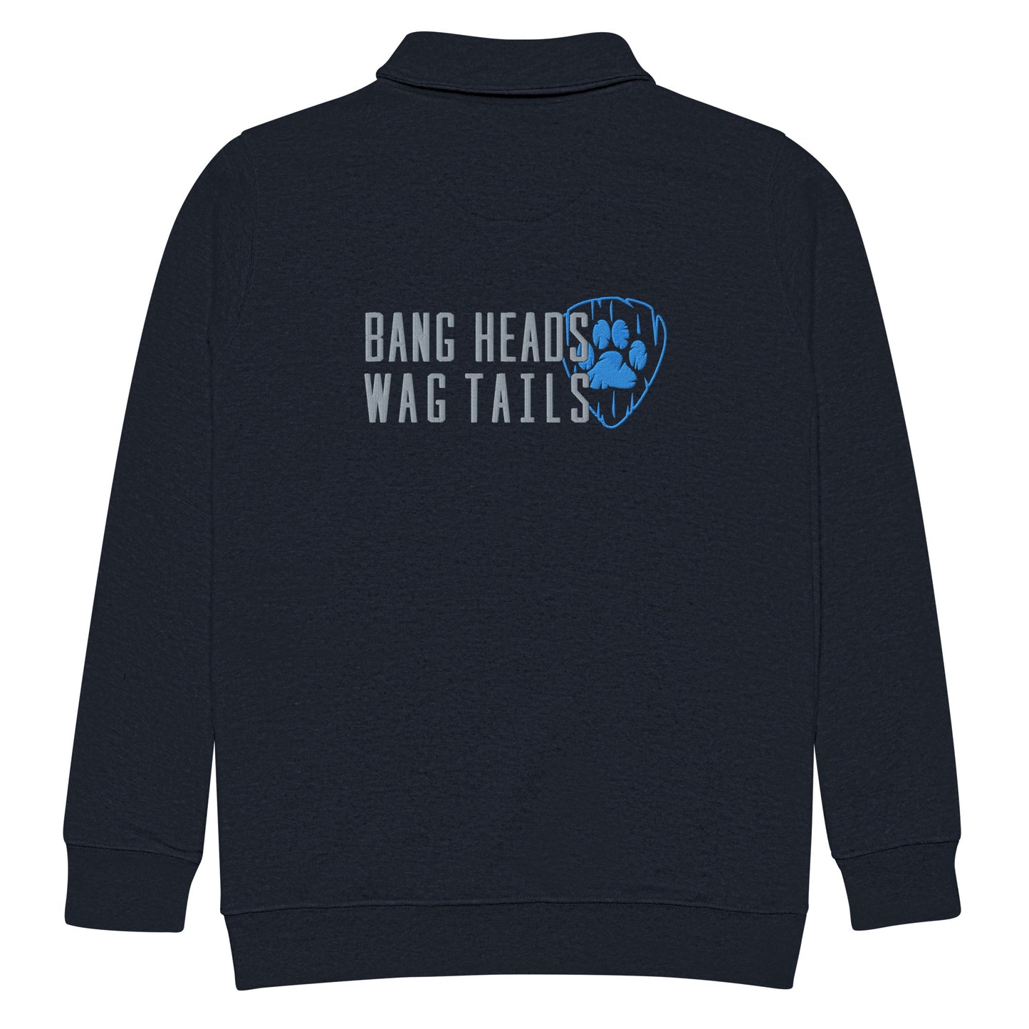 Bang Heads/Wag Tails Embroidered 1/4 Zip pullover (BLUE)