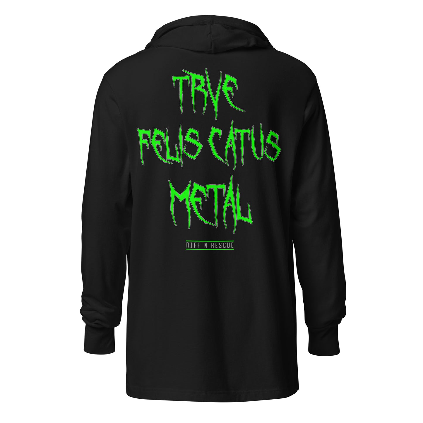 Trichobezoar AKA Hairball Green (Limited Edition Color) Hooded long-sleeve tee (Front and Back)