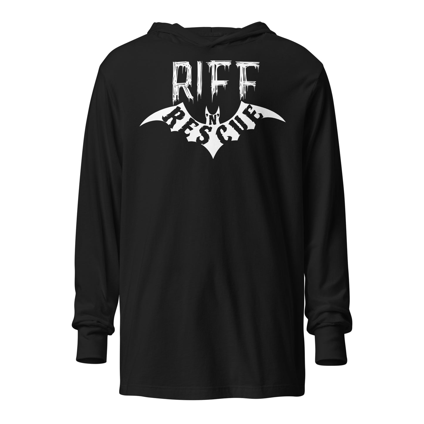 Riff Bat Hooded long-sleeve tee (Front and Back)