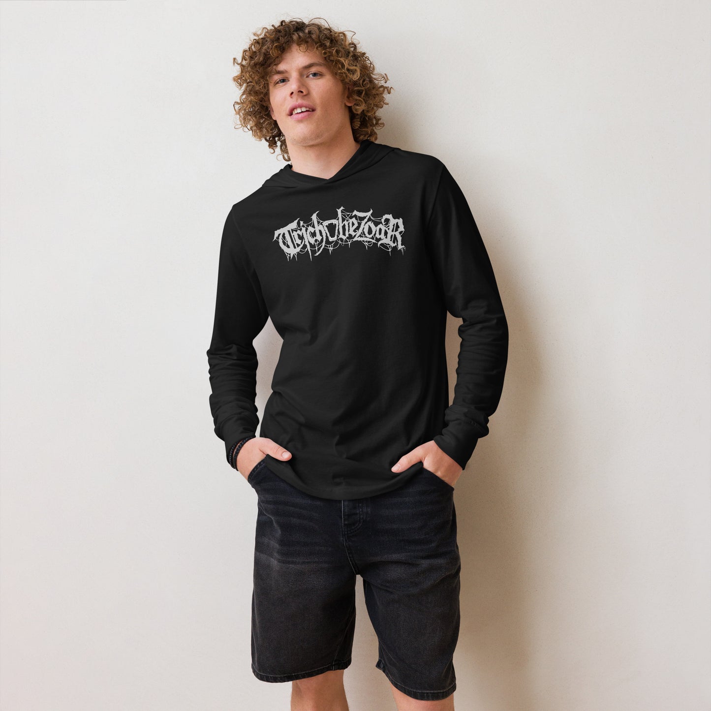 Trichobezoar AKA Hairball Hooded long-sleeve tee (Front and Back)