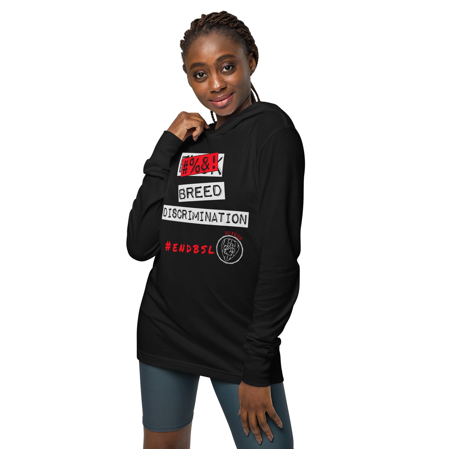 #%$! Breed Discrimination Hooded long-sleeve tee