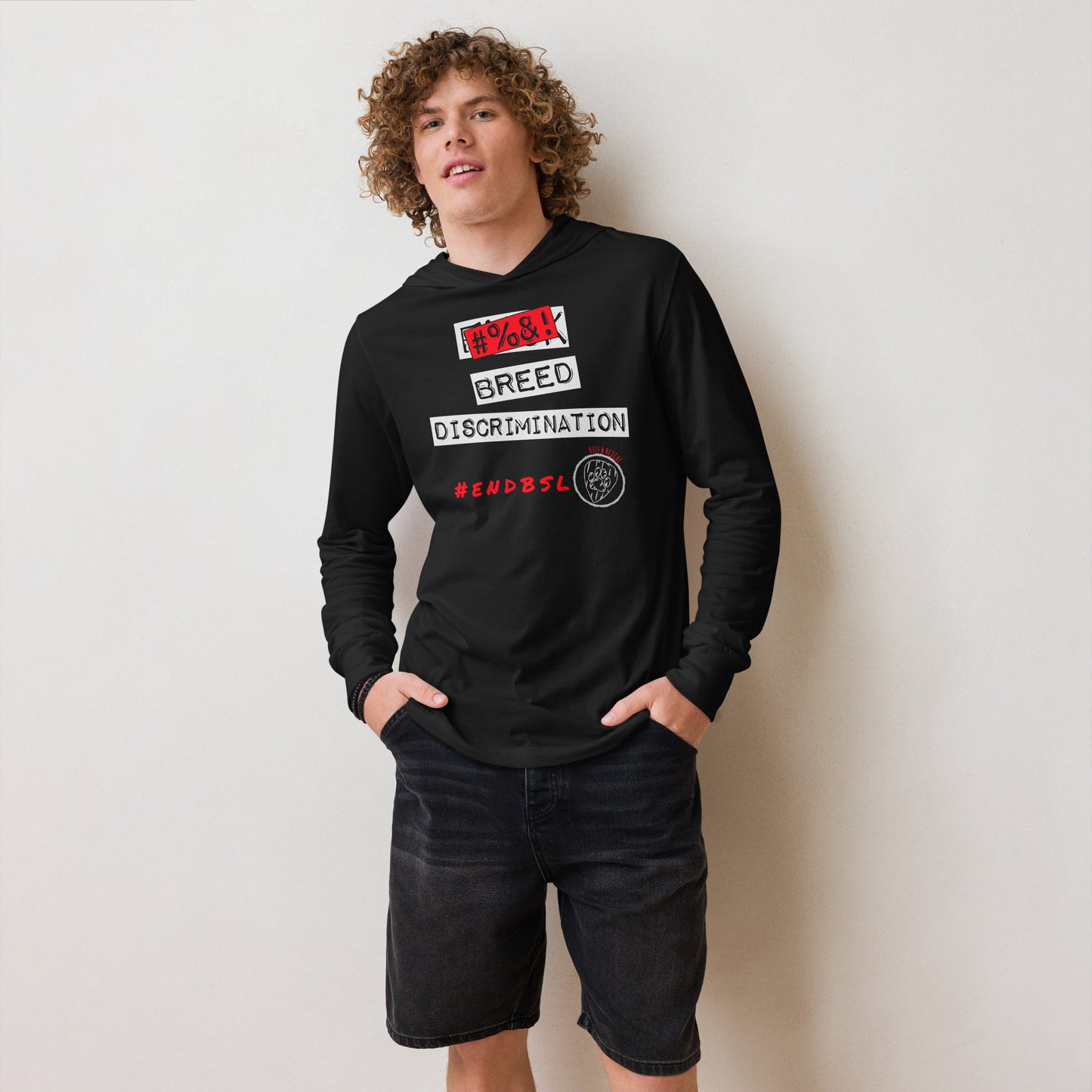 #%$! Breed Discrimination Hooded long-sleeve tee