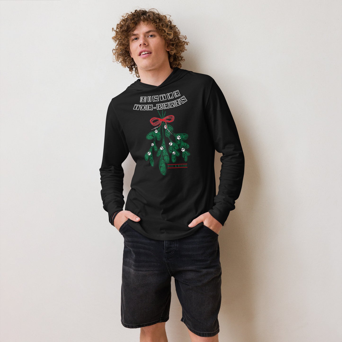 Mistletoe Beans Hooded long-sleeve tee
