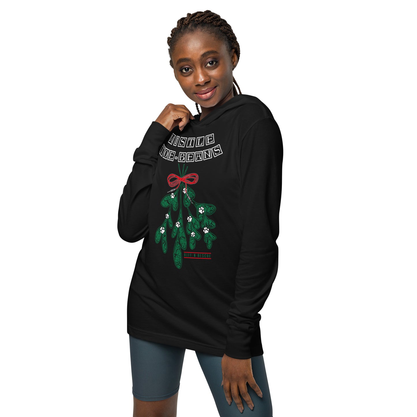 Mistletoe Beans Hooded long-sleeve tee