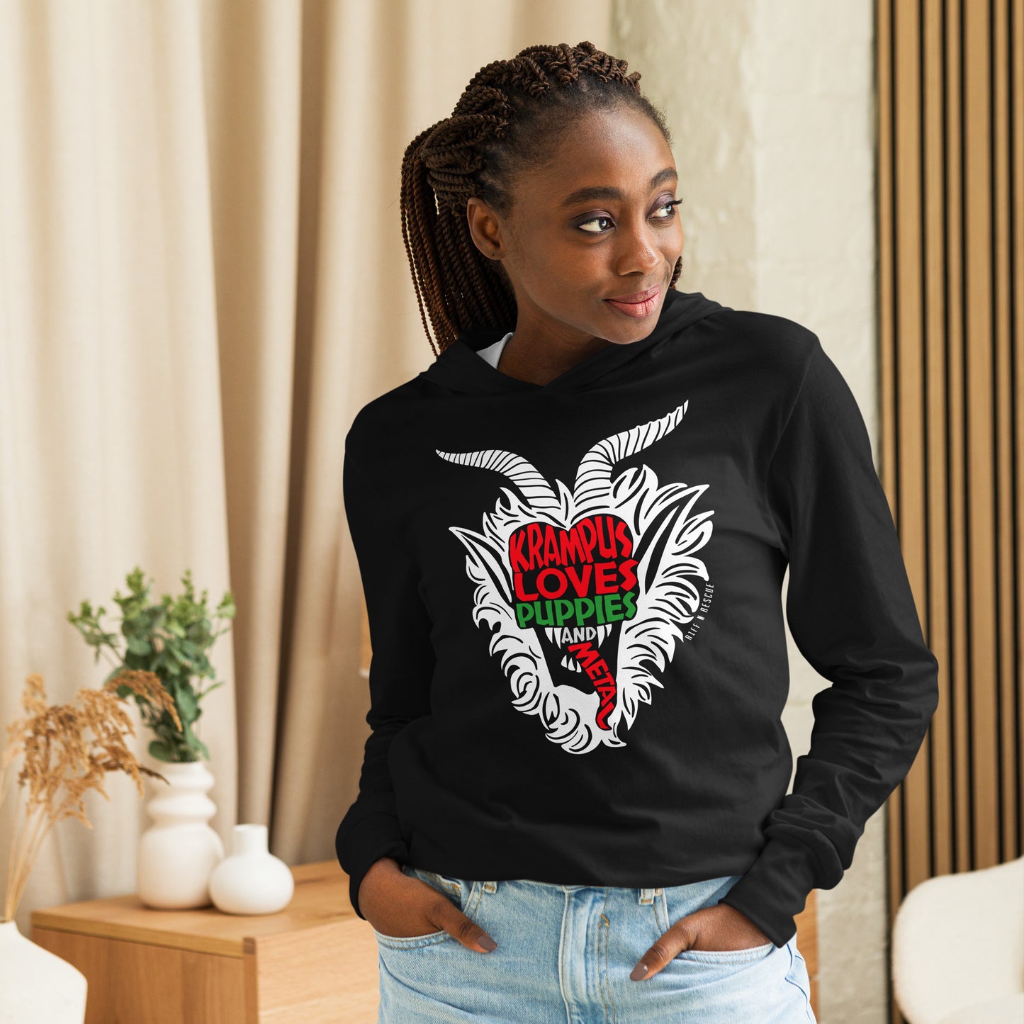 Krampus Puppies Hooded long-sleeve tee