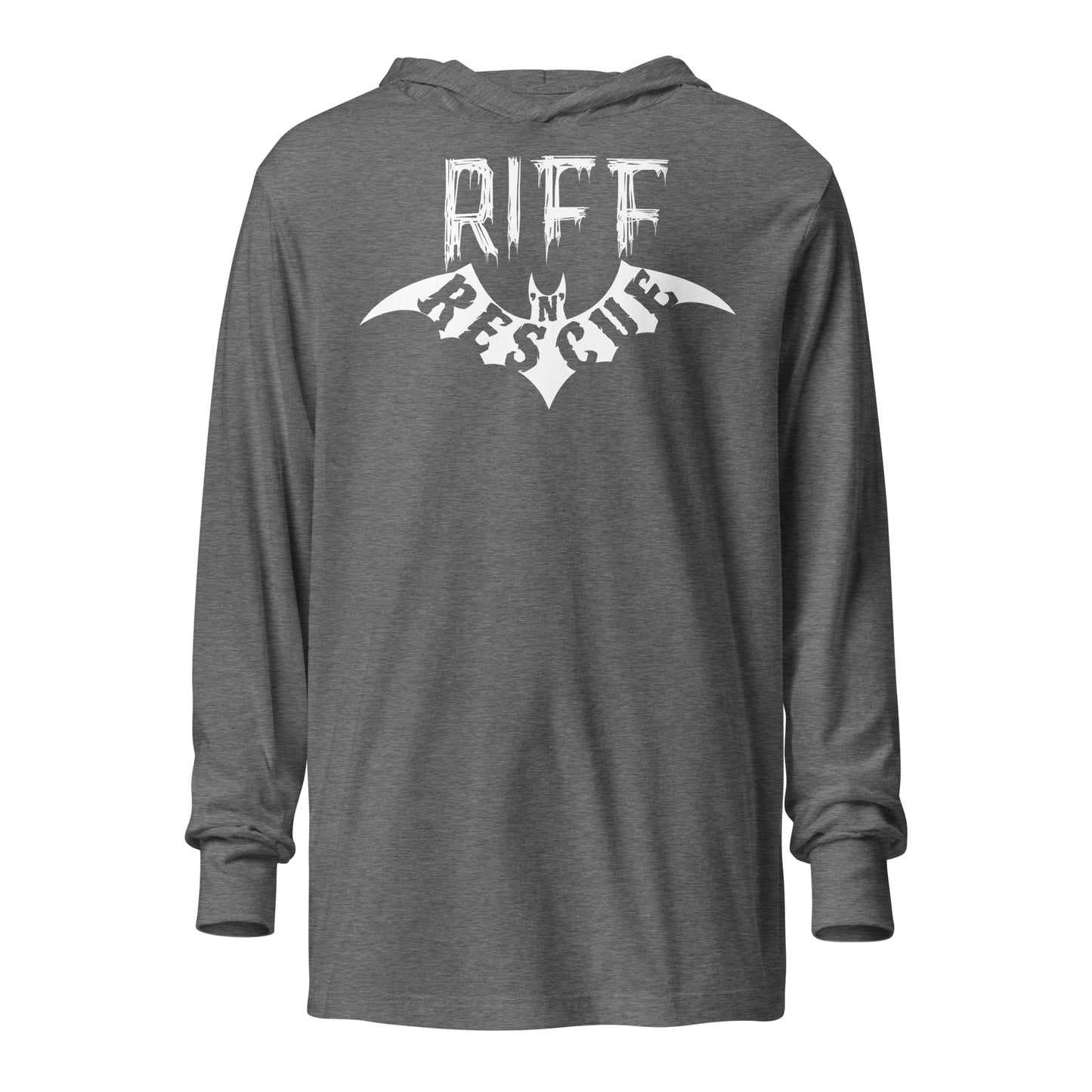 Riff Bat Hooded long-sleeve tee (Front and Back)