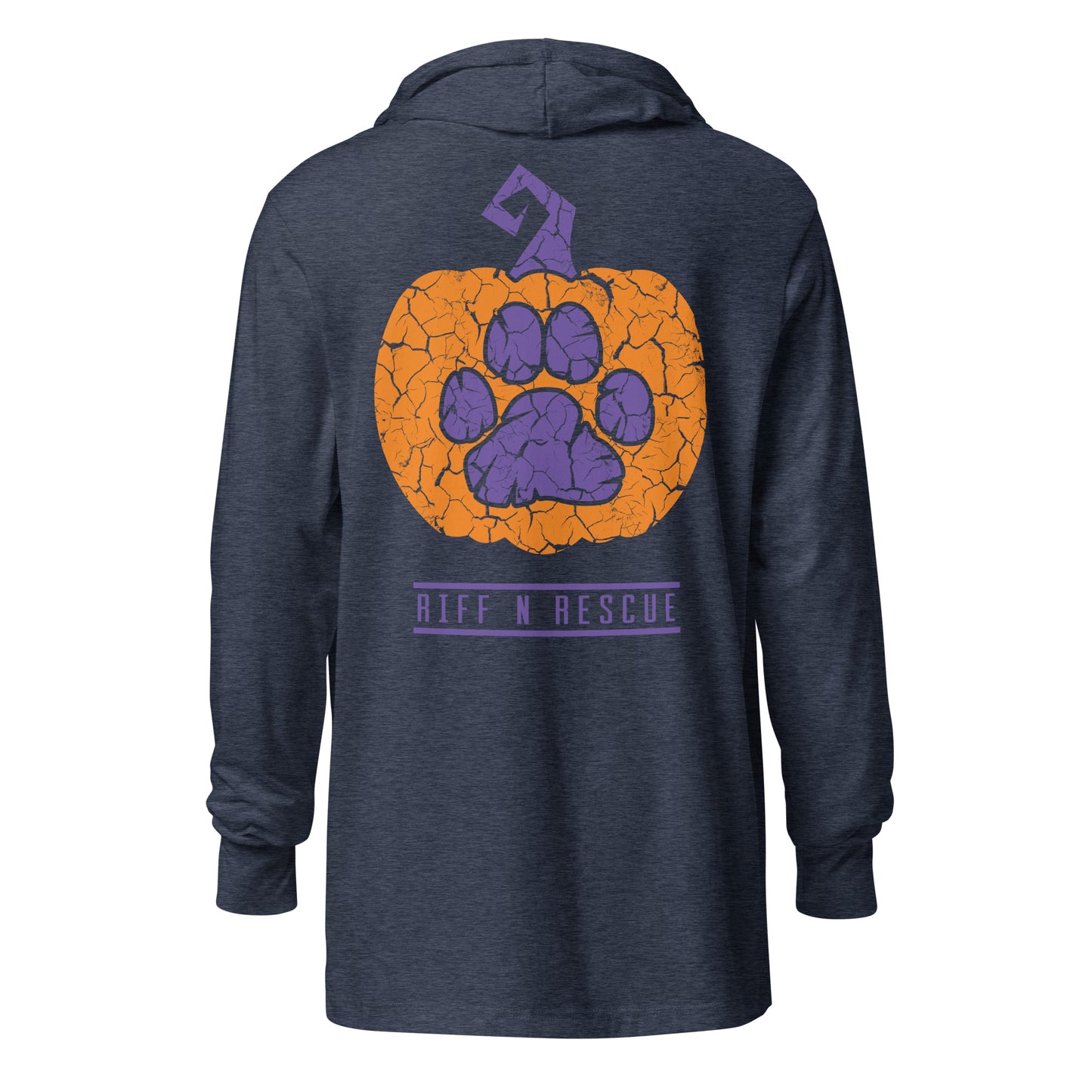 Riffs and Treats Hooded long-sleeve tee (Front and Back)