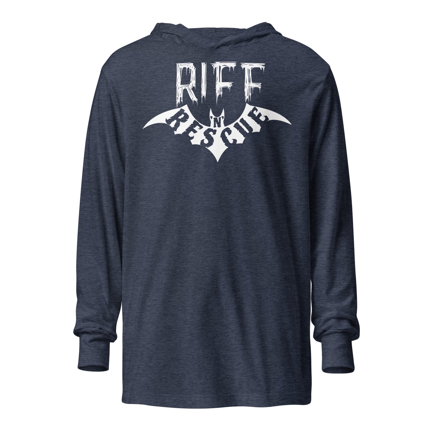Riff Bat Hooded long-sleeve tee (Front and Back)
