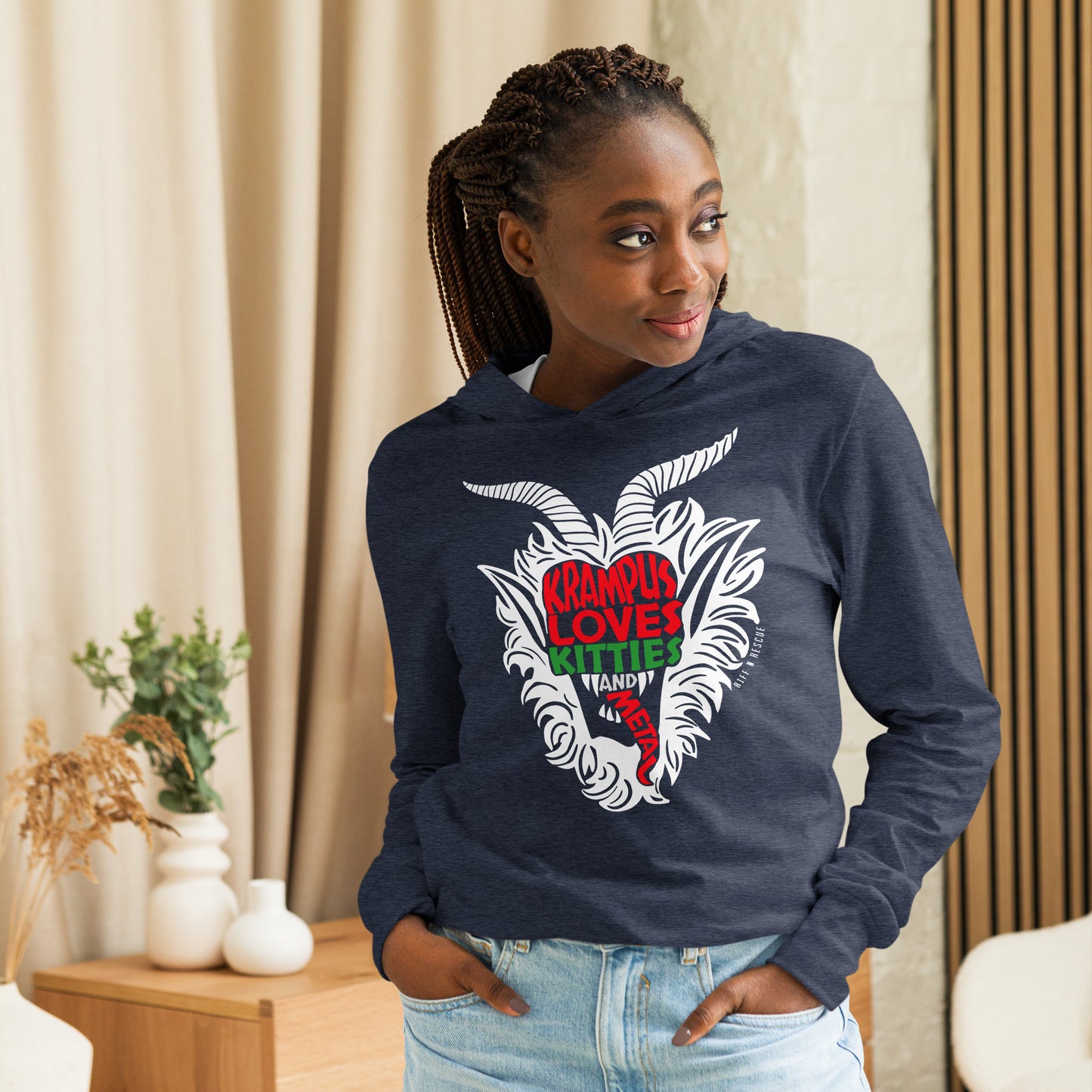 Krampus Kitties Hooded long-sleeve tee