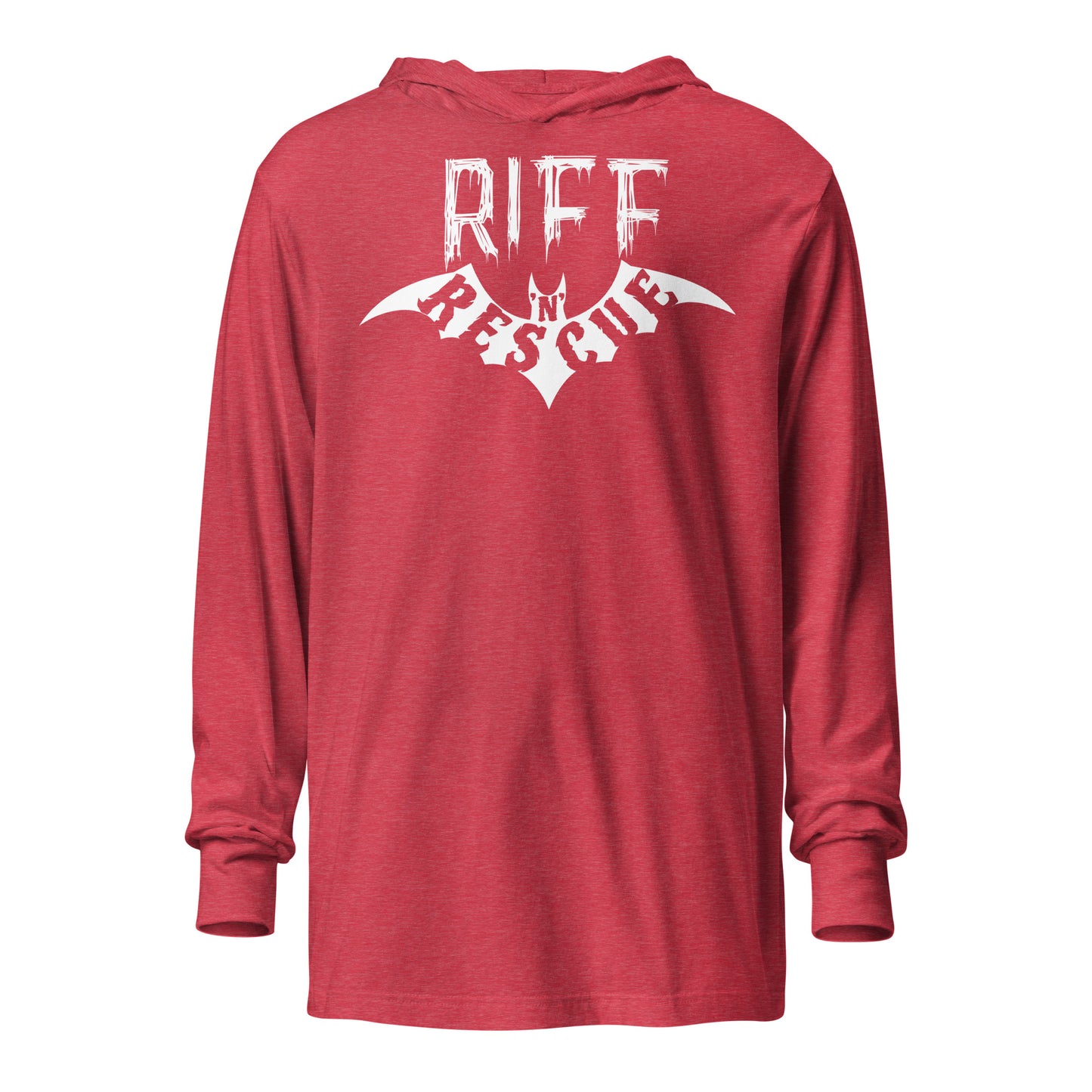 Riff Bat Hooded long-sleeve tee (Front and Back)