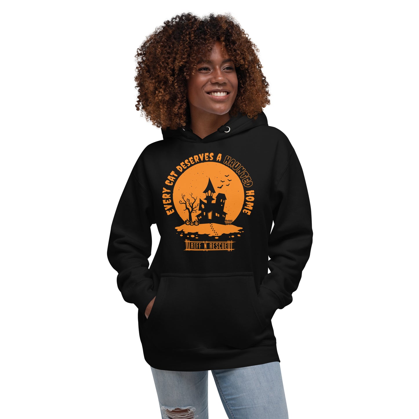 Haunted Cat Home Unisex Hoodie