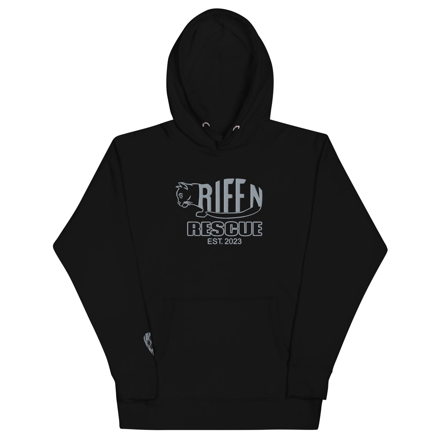 Torpedo Kitty Embroidered Unisex Hoodie (SILVER)