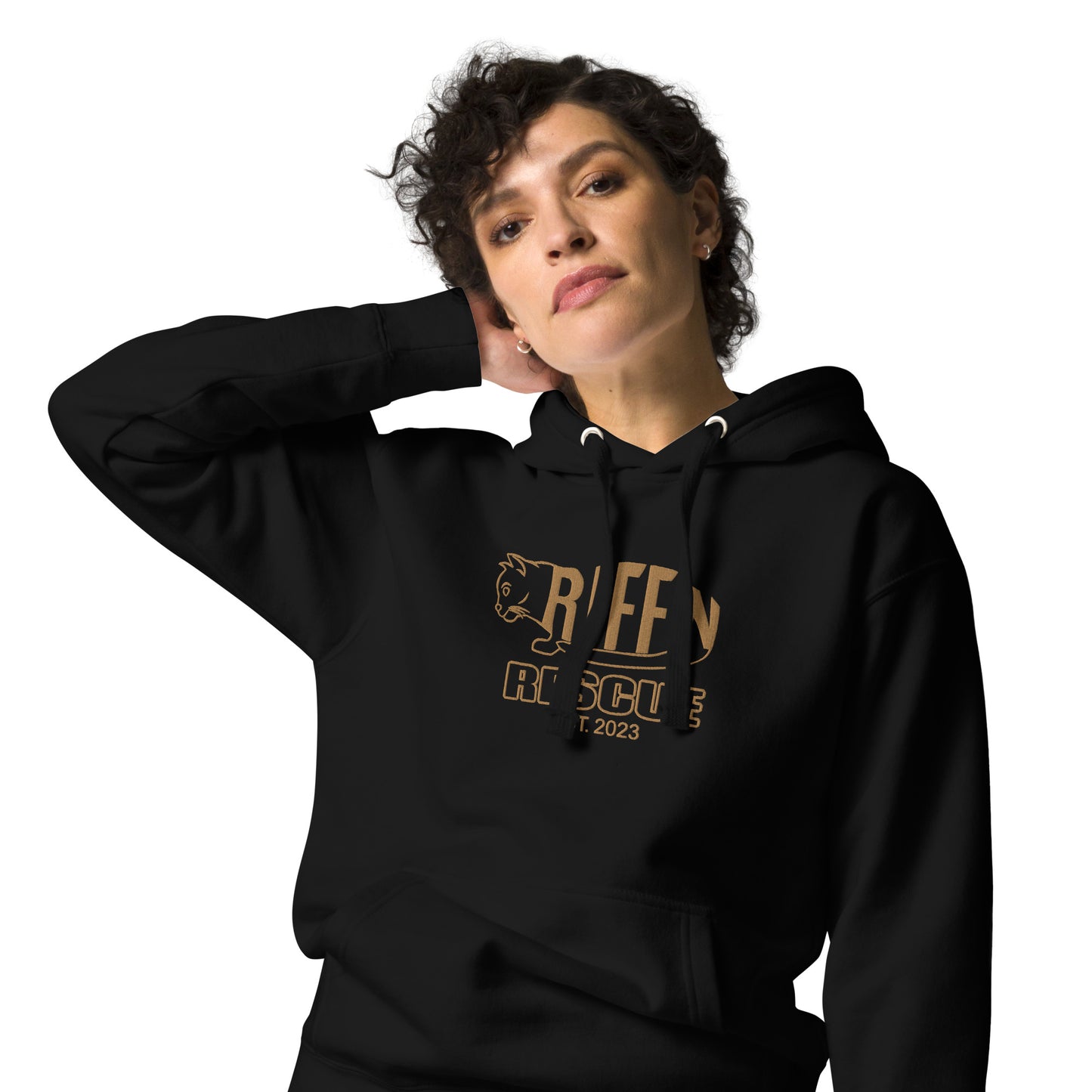 Torpedo Kitty Embroidered Unisex Hoodie (GOLD)