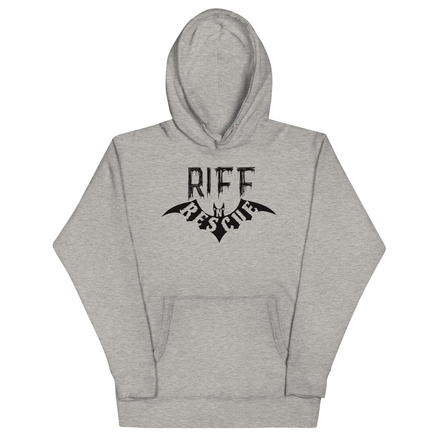 Riff Bat Black Unisex Hoodie (Front and Back)