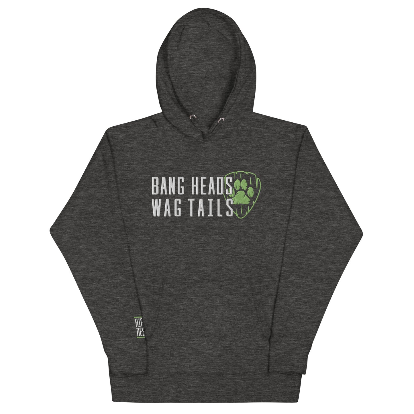 Bang Heads/Wag Tails Embroidered Unisex Hoodie (GREEN)