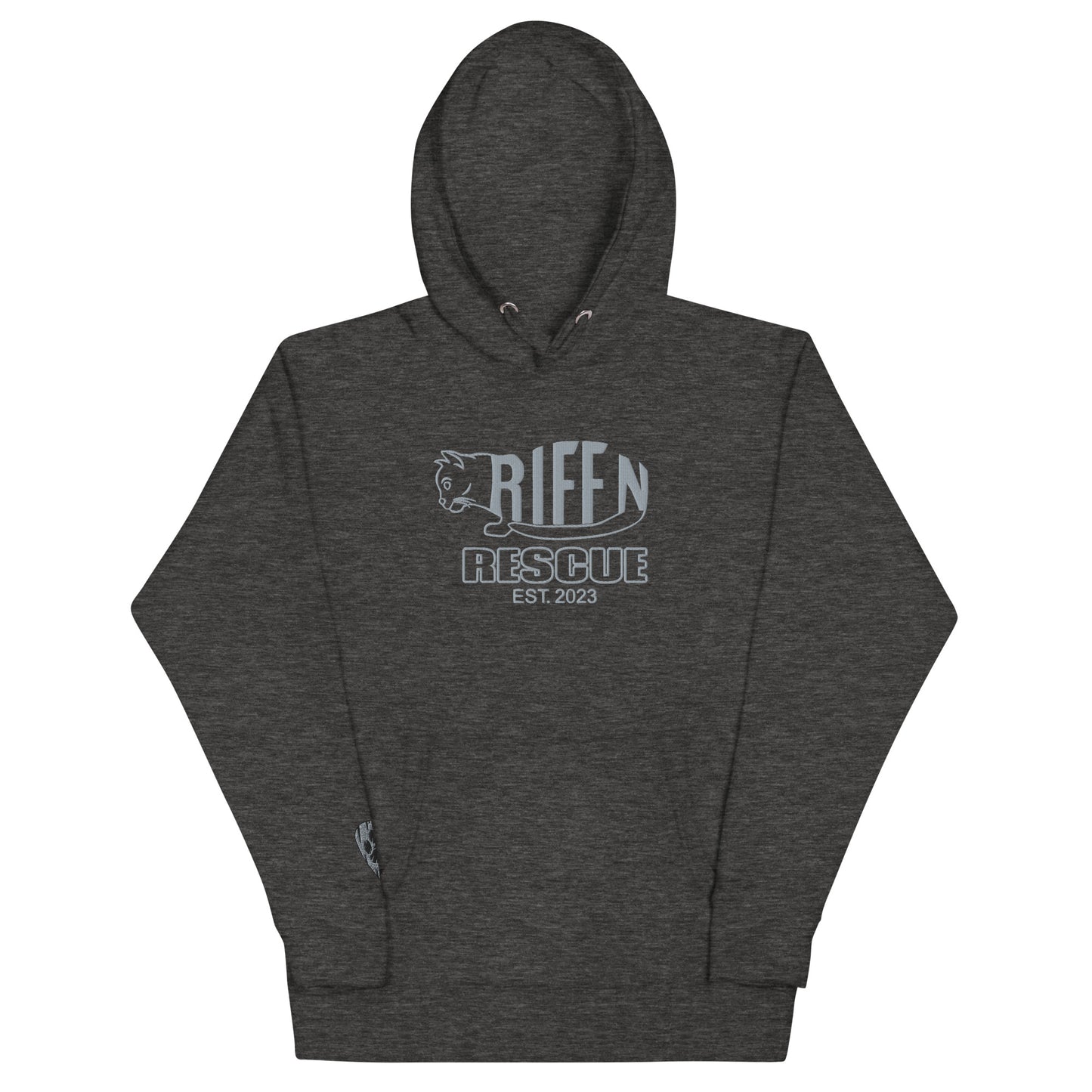 Torpedo Kitty Embroidered Unisex Hoodie (SILVER)