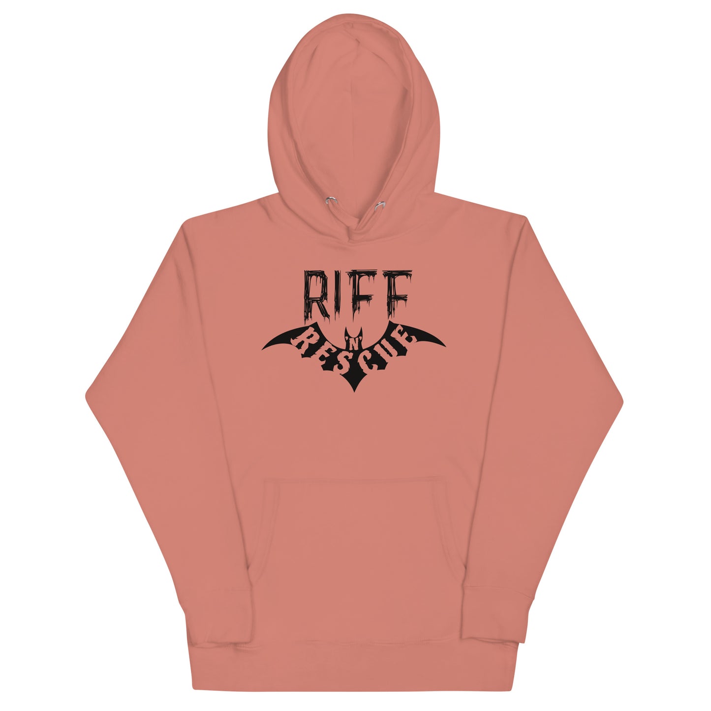 Riff Bat Black Unisex Hoodie (Front and Back)