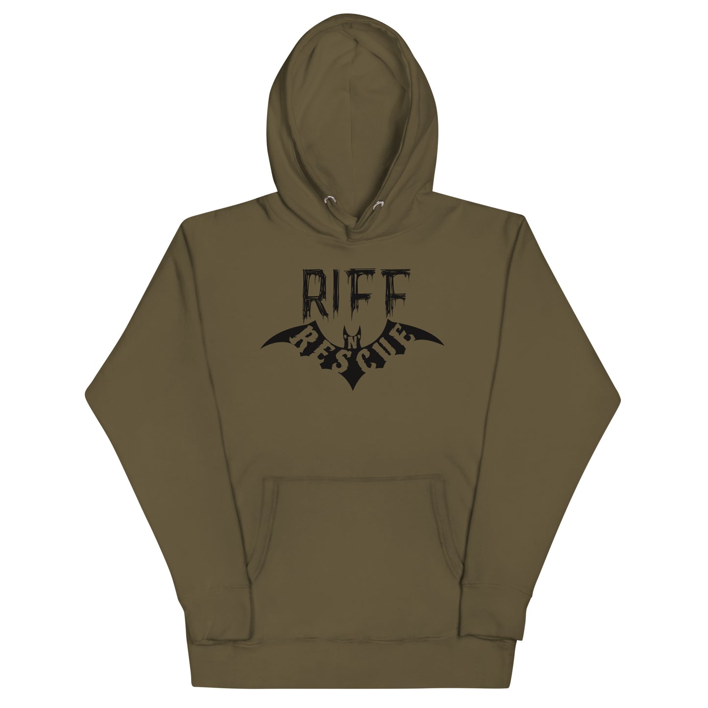 Riff Bat Black Unisex Hoodie (Front and Back)