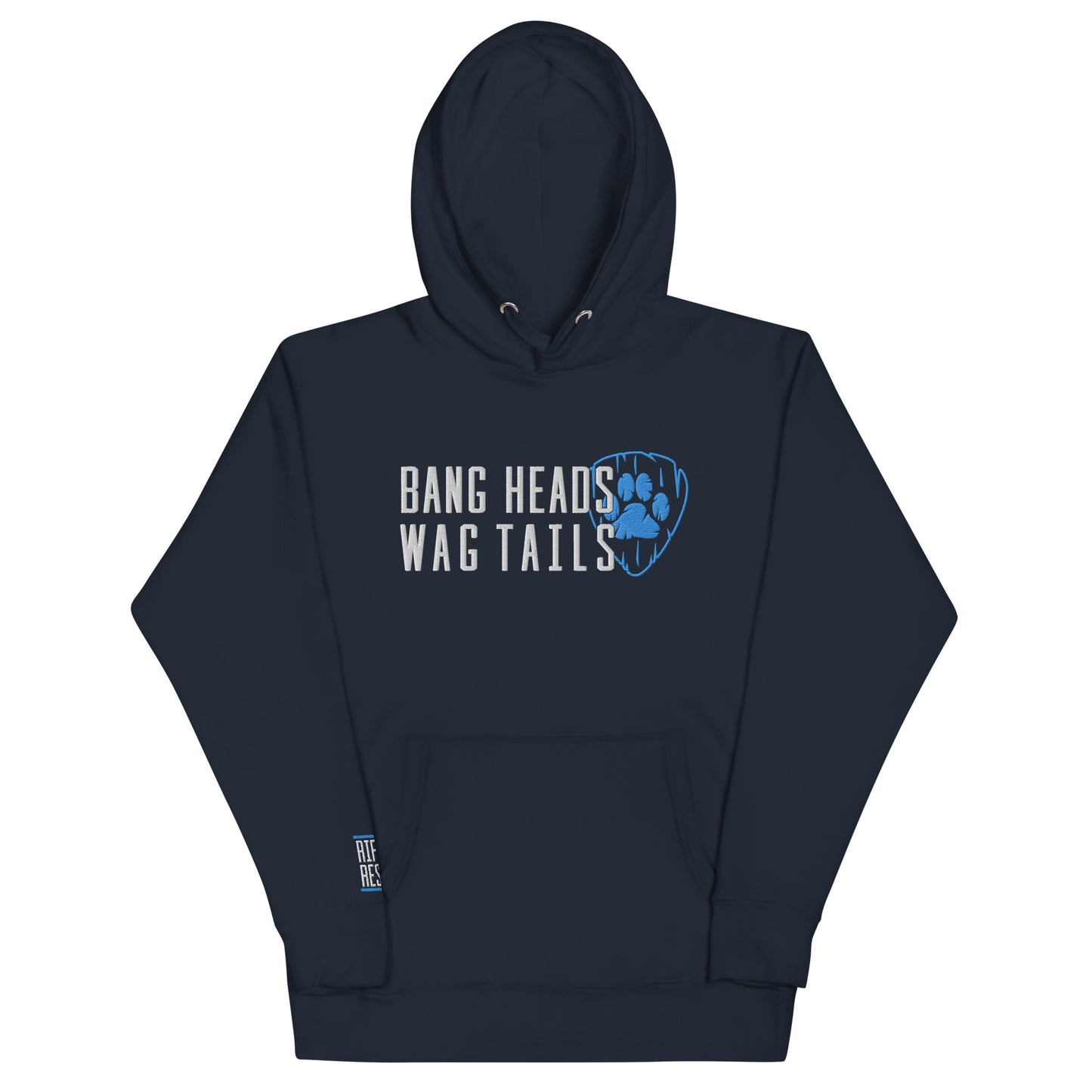 Bang Heads/Wag Tails Embroidered Unisex Hoodie (BLUE)