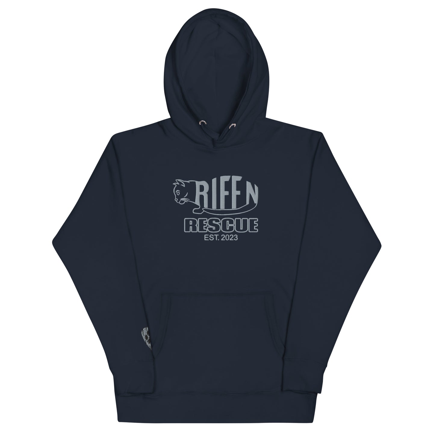 Torpedo Kitty Embroidered Unisex Hoodie (SILVER)