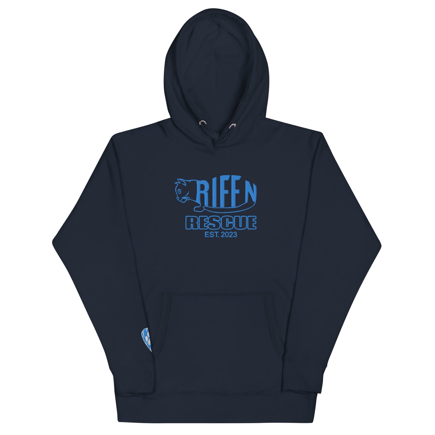 Torpedo Kitty Embroidered Unisex Hoodie (BLUE)