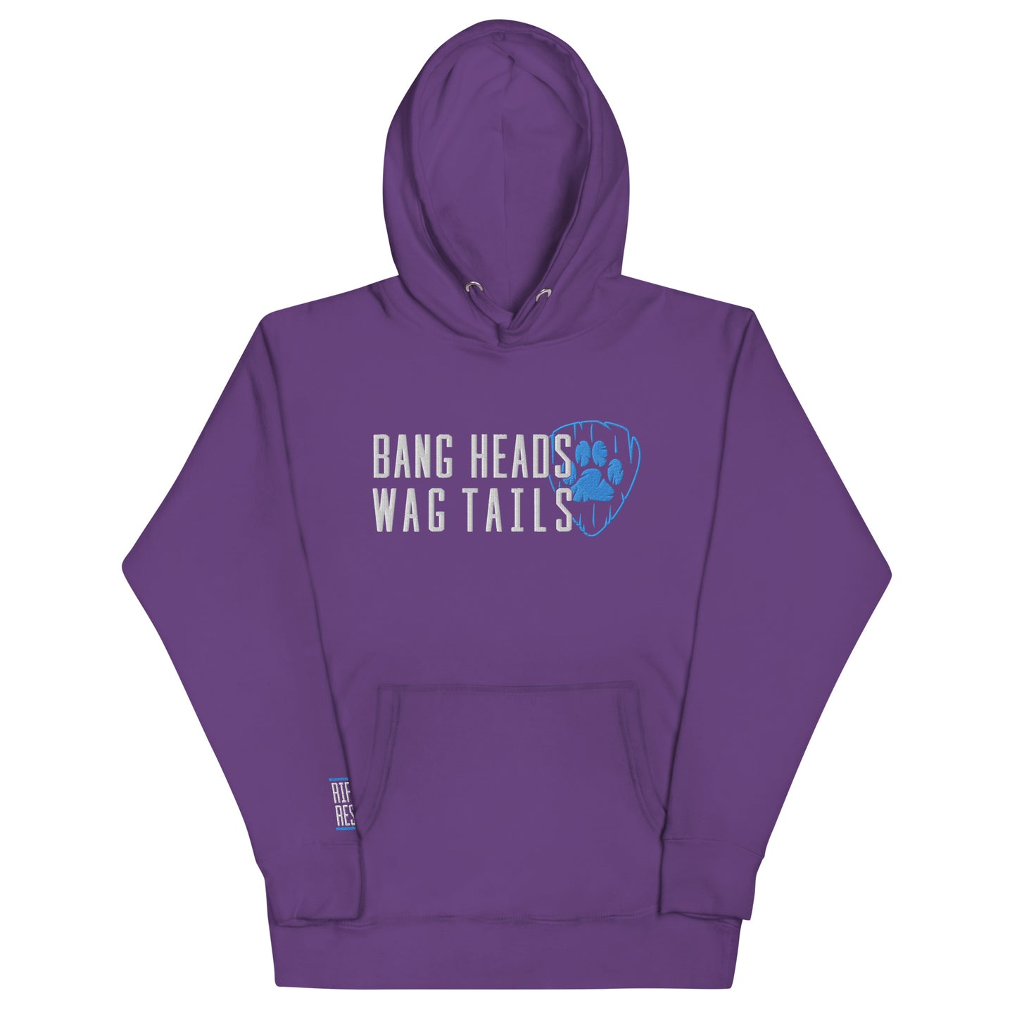 Bang Heads/Wag Tails Embroidered Unisex Hoodie (BLUE)