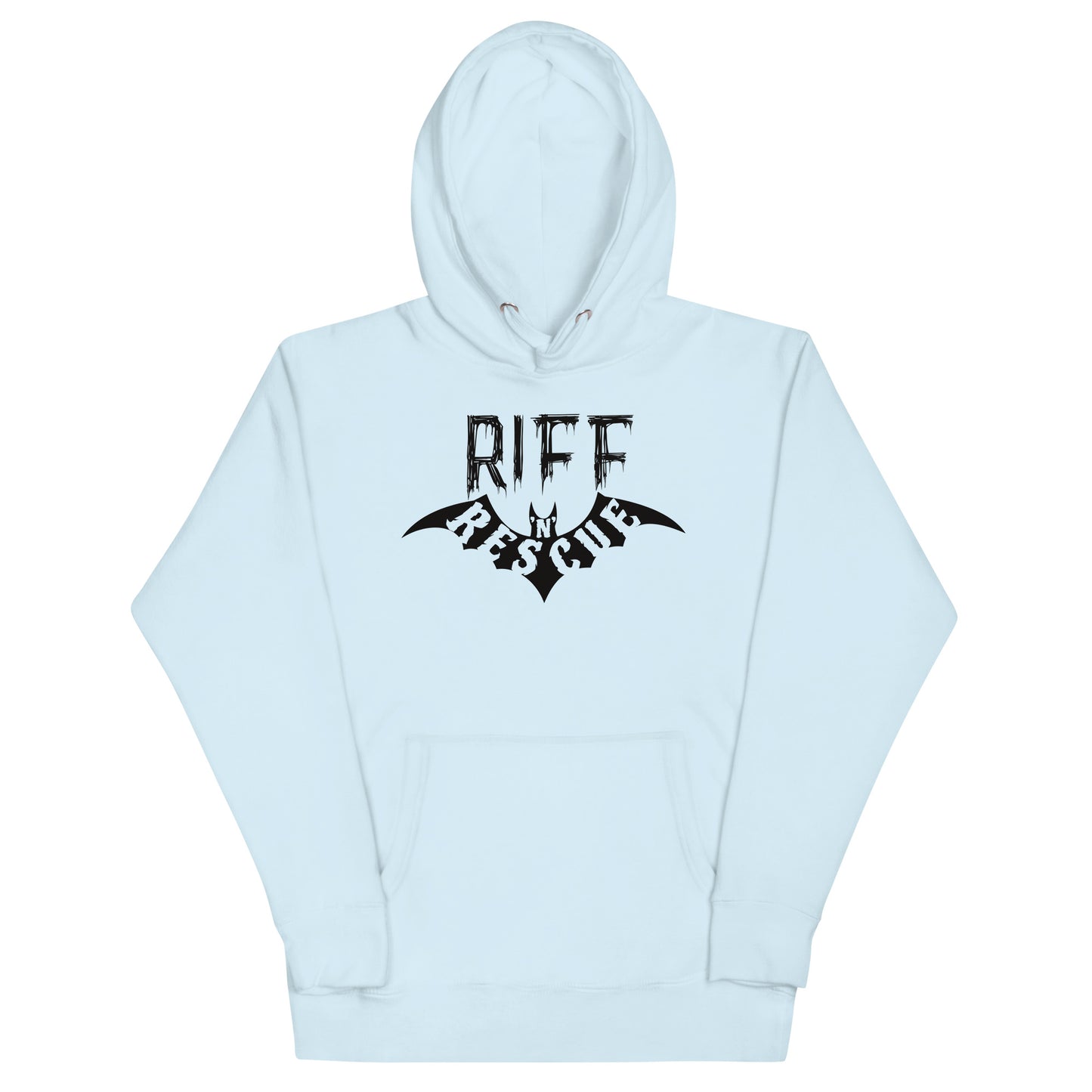 Riff Bat Black Unisex Hoodie (Front and Back)