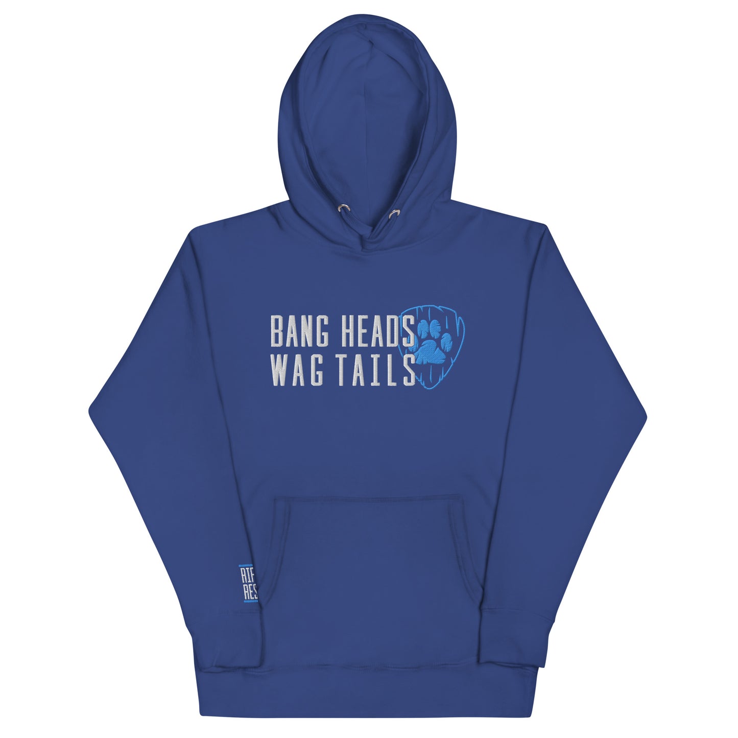 Bang Heads/Wag Tails Embroidered Unisex Hoodie (BLUE)