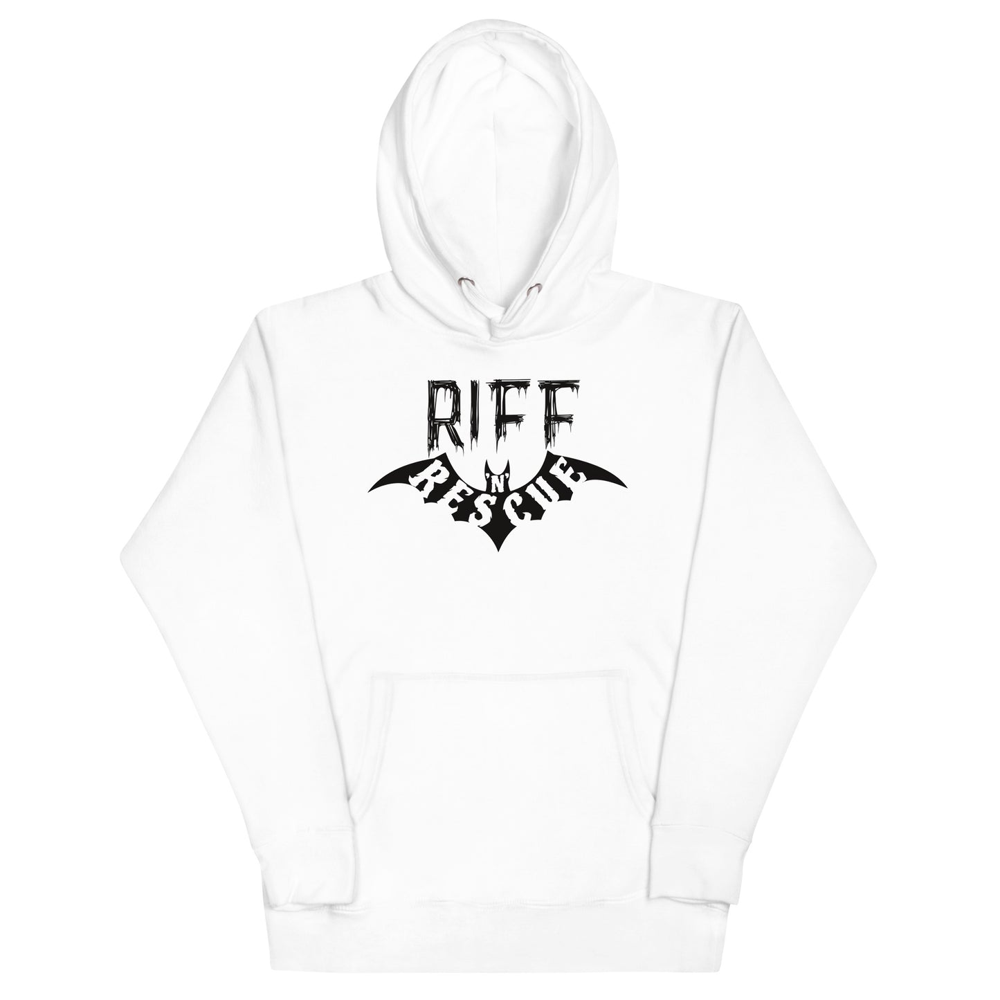 Riff Bat Black Unisex Hoodie (Front and Back)