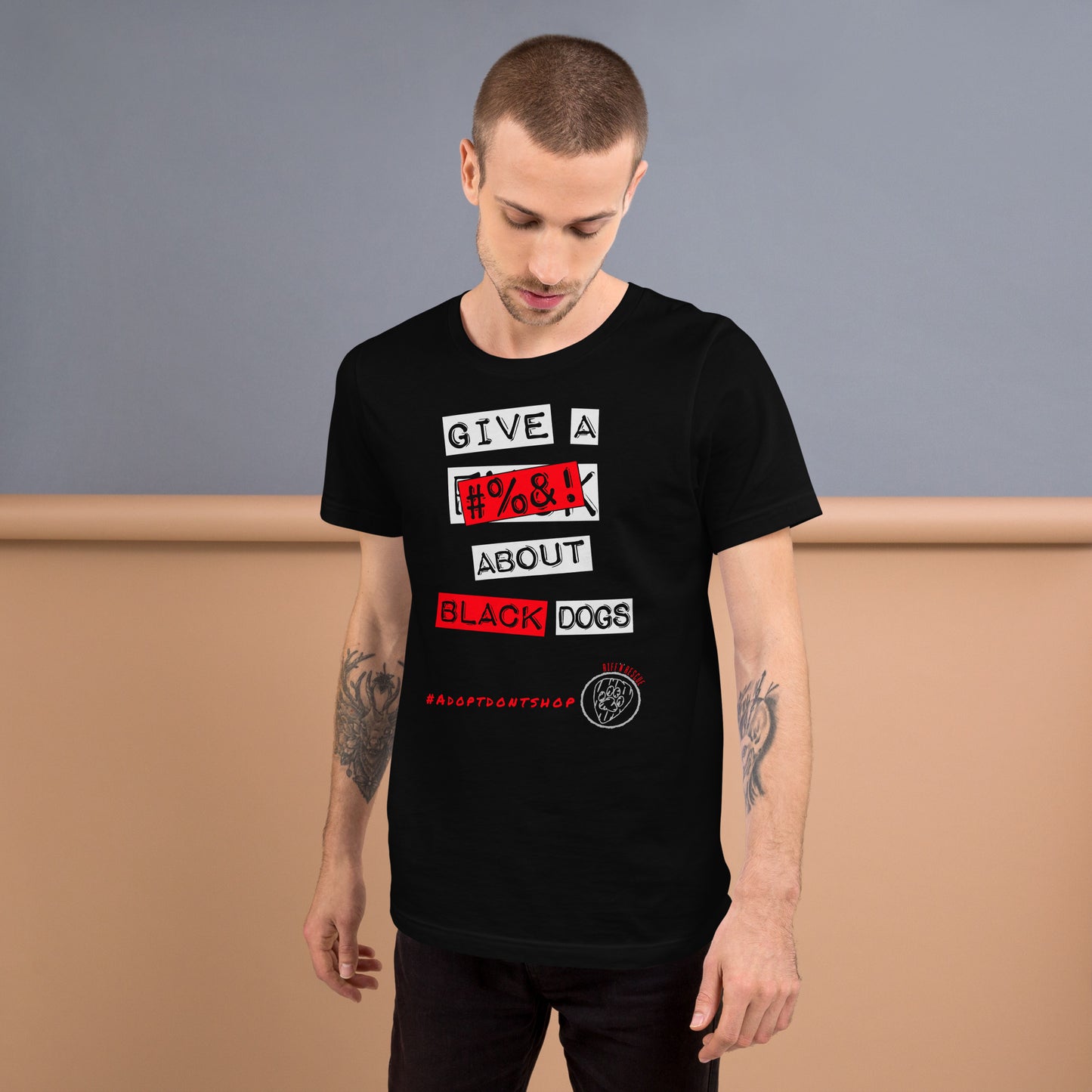 Give A #%&! About Black Dogs Unisex t-shirt