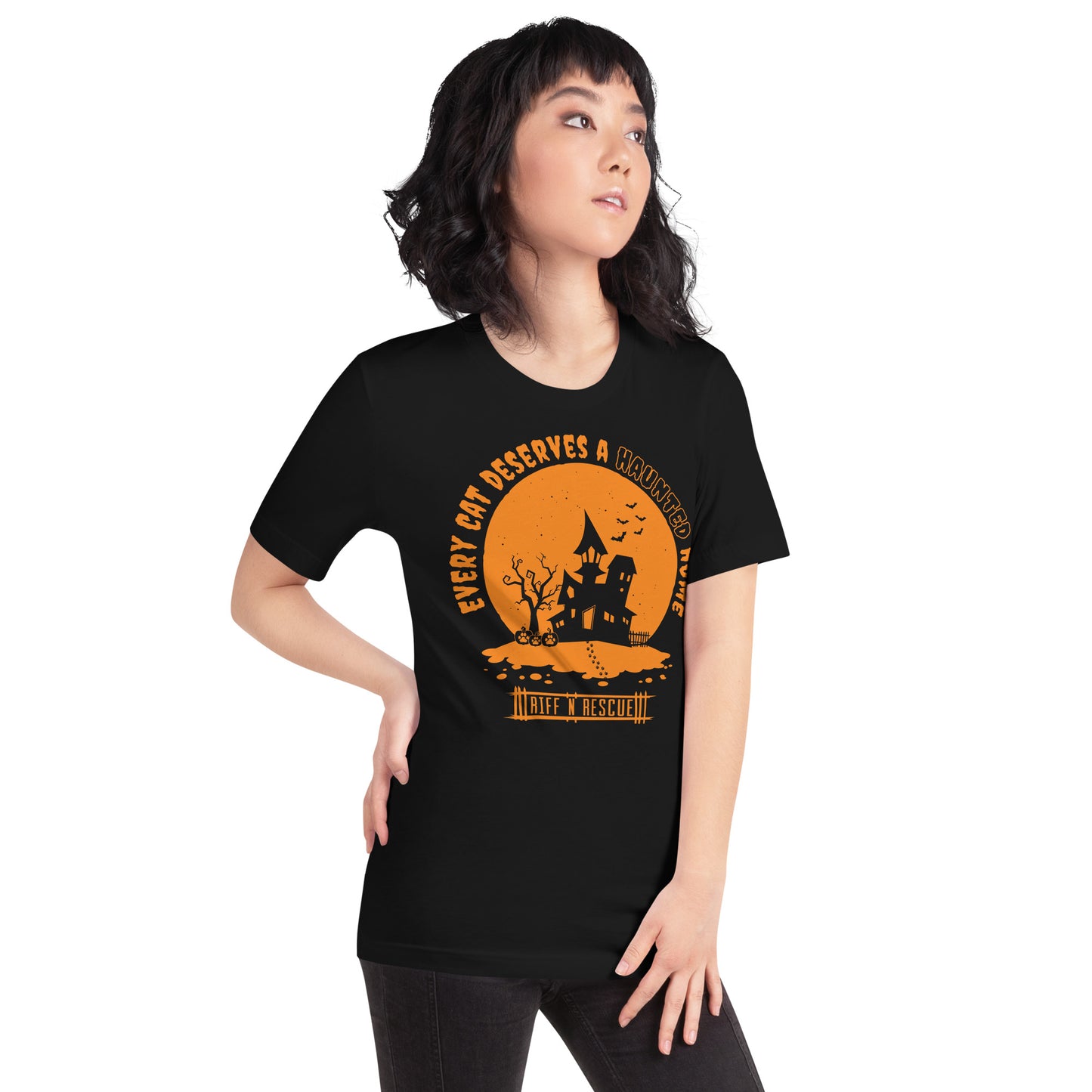 Haunted Cat Home Unisex t-shirt