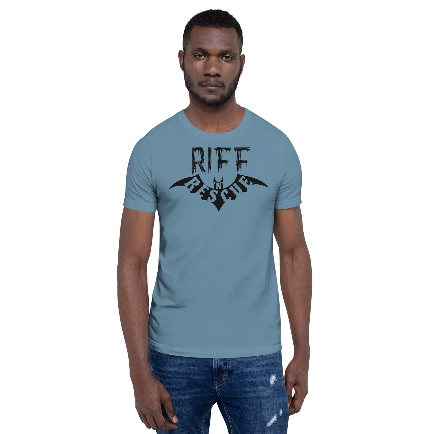 Riff Bat Black Unisex t-shirt (Front and Back)
