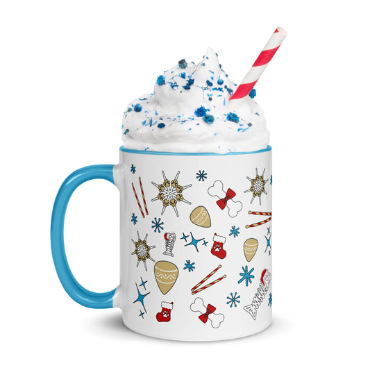 Xmas Icons Mug with Blue Inside