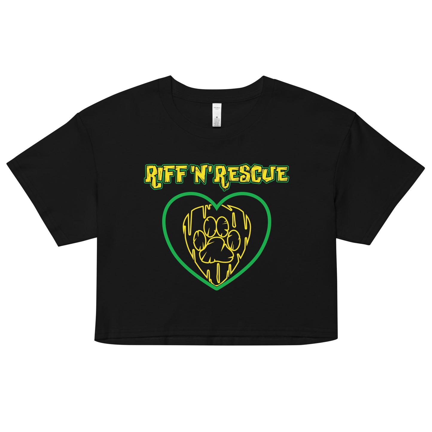 Hearts and Paws Yellow Crop Top
