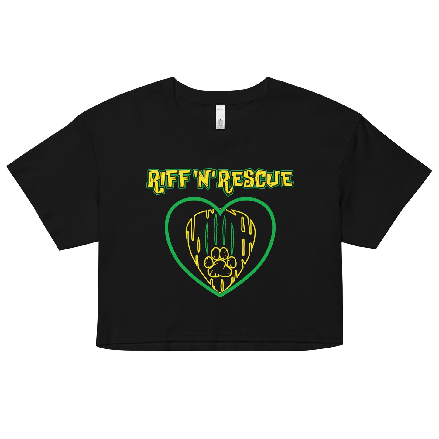Hearts and Paws Yellow Cat Crop Top